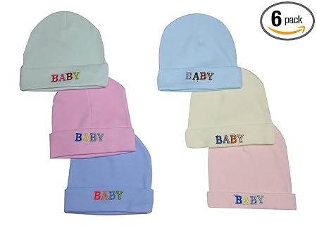Babys Gift Baby caps for Newborn 0-6-12 Months 100% Cotton - Soft Baby Beanies Cap Knitted Fancy, Kids Hat Infants Boys and Girls Winter Unisex Cap Set of 6 - (Multicolor)
