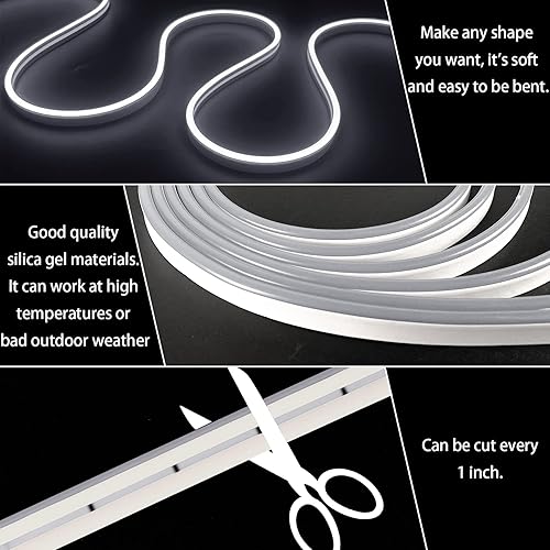 Miniatura 3 de Tira de luz de neón cuerda de neón flexible de 12 V 164 pies164ft juego de luz nocturna LED de libertad fuente de alimentación con control remoto