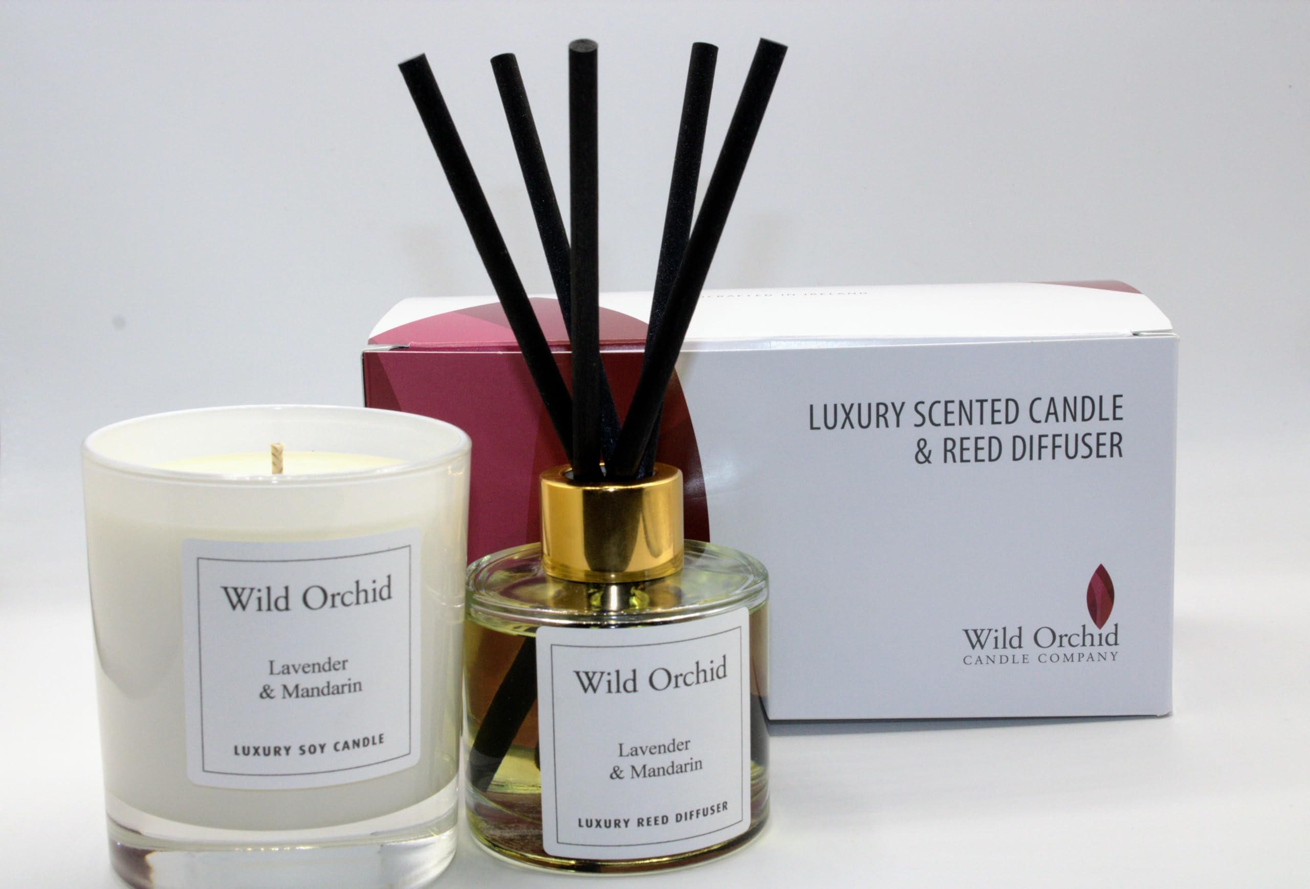Scented Soy Candle and Reed Diffuser Gift Box (Bergamot & Oud)