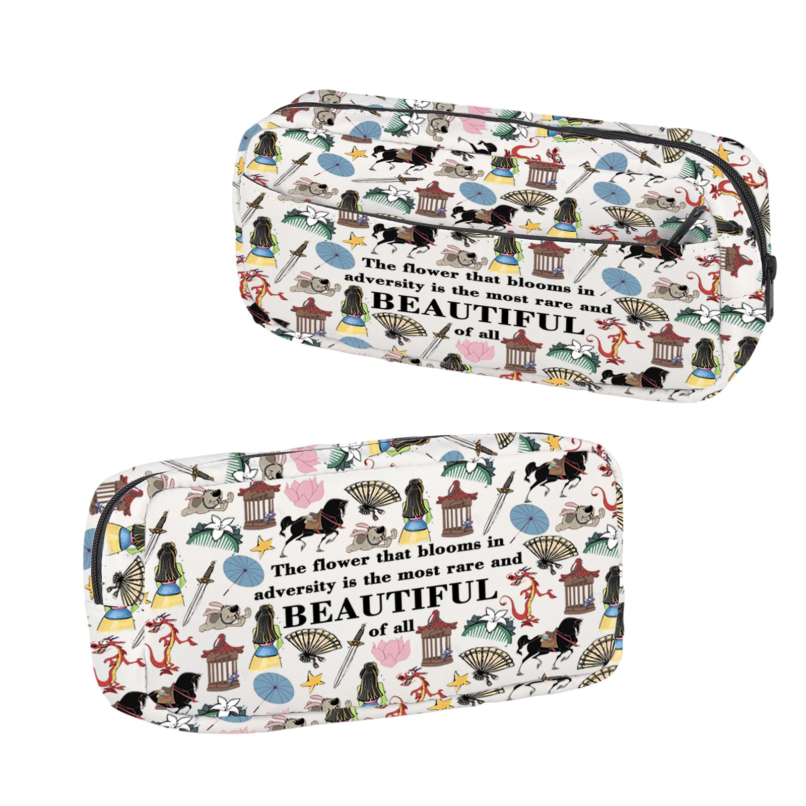 BNQL Princess Pencil Case Fairy Tale Gifts The Flower that Blooms in Adversity Lotus Encouraging Gift Cartoon Movie Makeup Bag