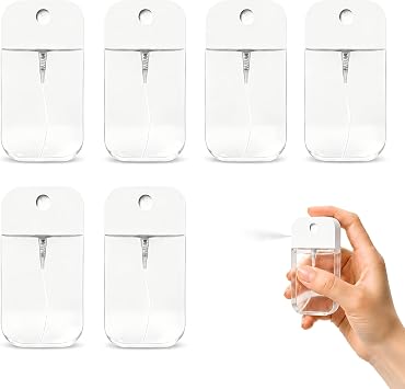 4Pcs 50ML Portable Card Clear Spray Bottles 50ML Refillable Plastic Perfume Atomizer Vials for essential oils