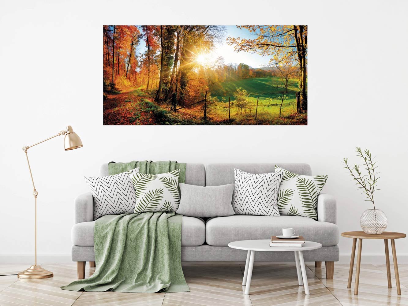 Tableau Carton plume et Pegasus Chemin forêt automne | tableau pour mur | carton plume mural décoratif | | Kappa | plusieurs tailles | Décoration comedores, sallon, chambre. 100x49cm