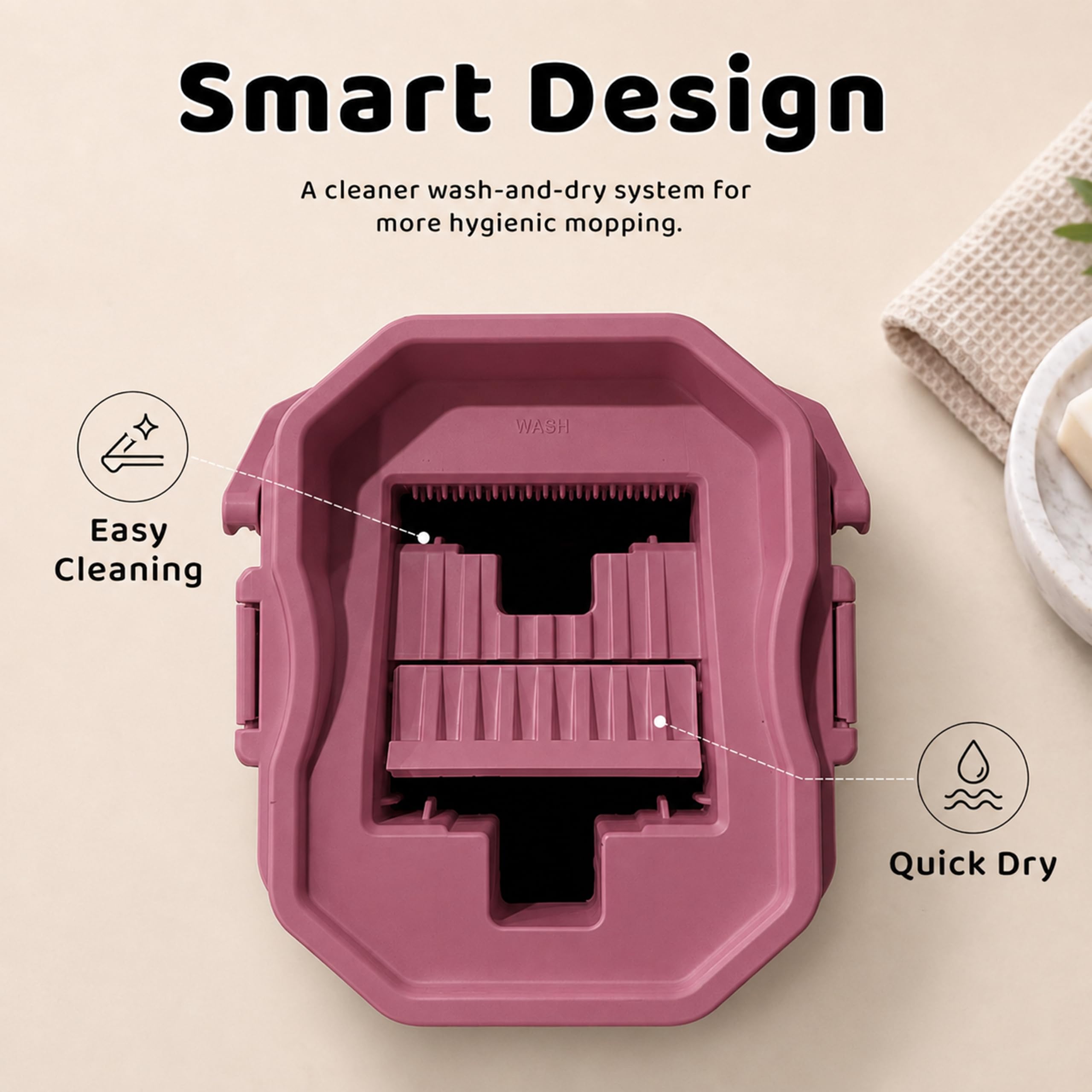 UPC 360° Rotating Microfiber Mop - Hands-Free Cleaning -2