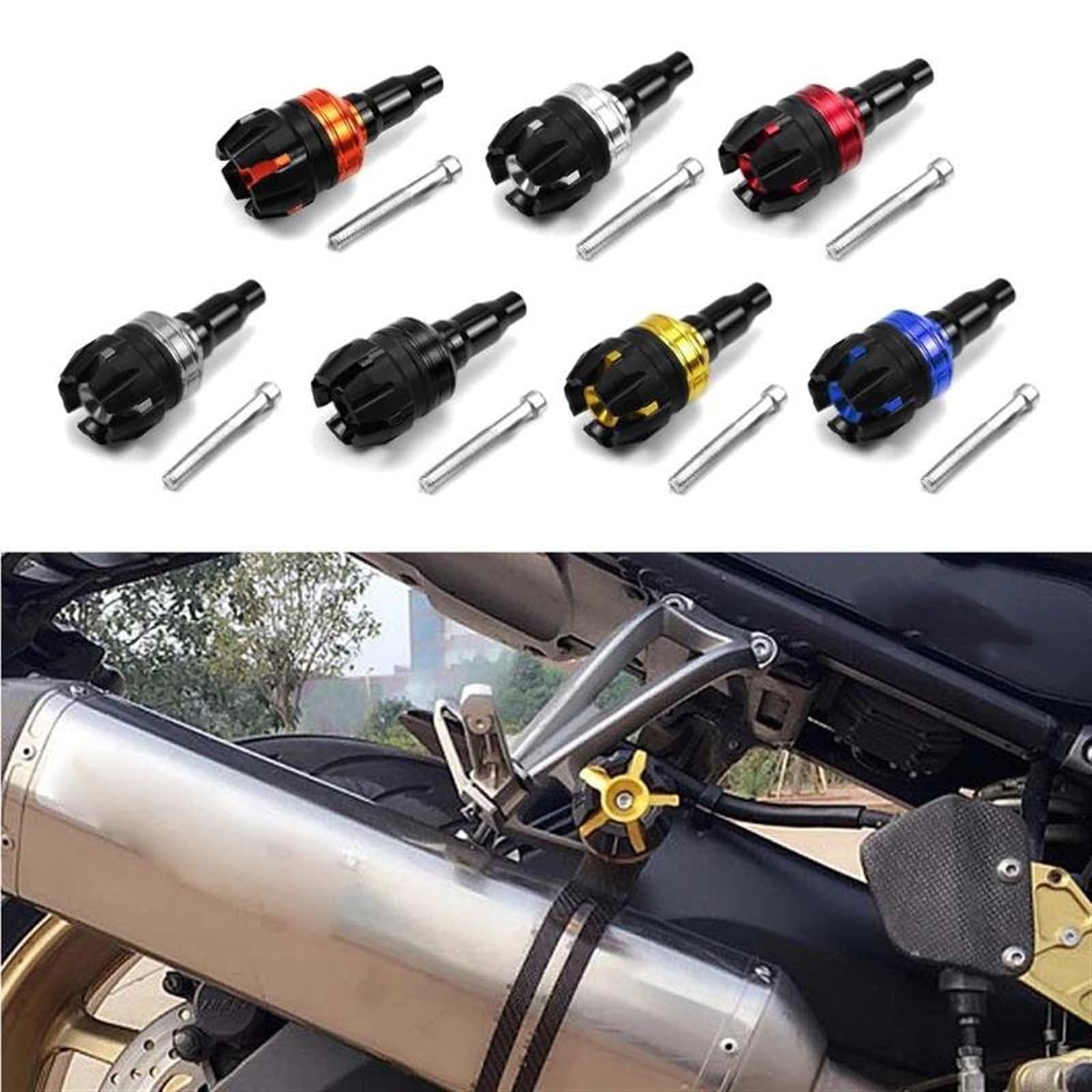 Sturzschutz Für Motorräder, Rahmengleiter, Crash-Protector, 10 Mm Aluminium, Zubehör Für BMW F800r S1000rr 2022 R1200rs Rahmen-Sturzpads(BLAU)