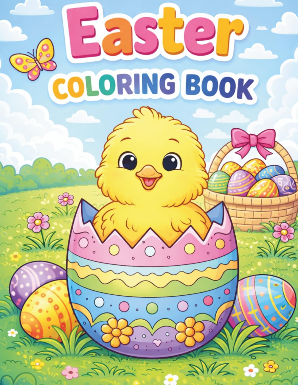 easter coloring book for kids: easter coloring book for kids 26 easy and fun easter coloring pages for kids ages 3-6