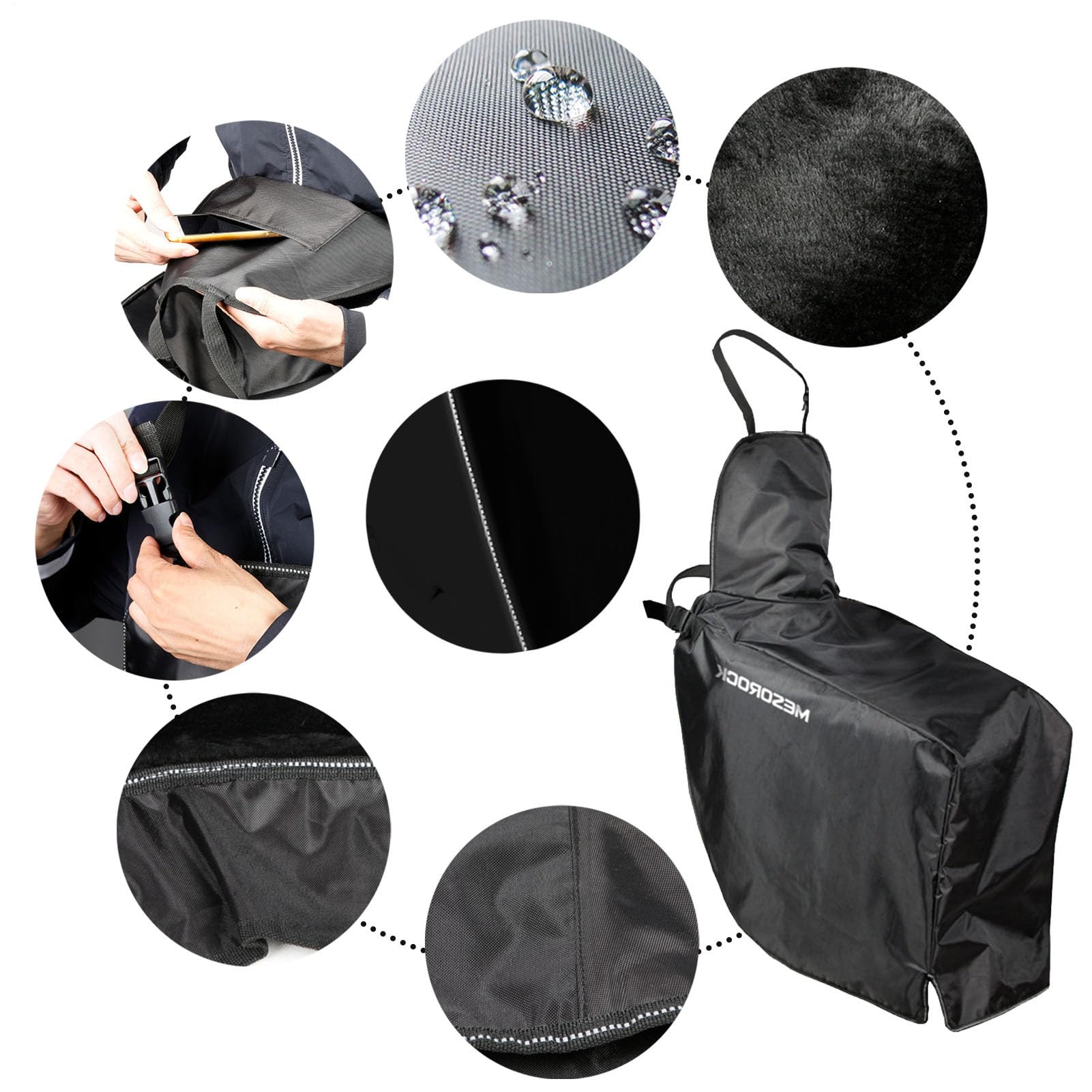 Tablier moto – Protection universelle coupe-vent en PVC pour scooters et cyclomoteurs | Couverture de pare-brise toutes saisons avec grandes poches de rangement pour les journées froides et pluvieuses