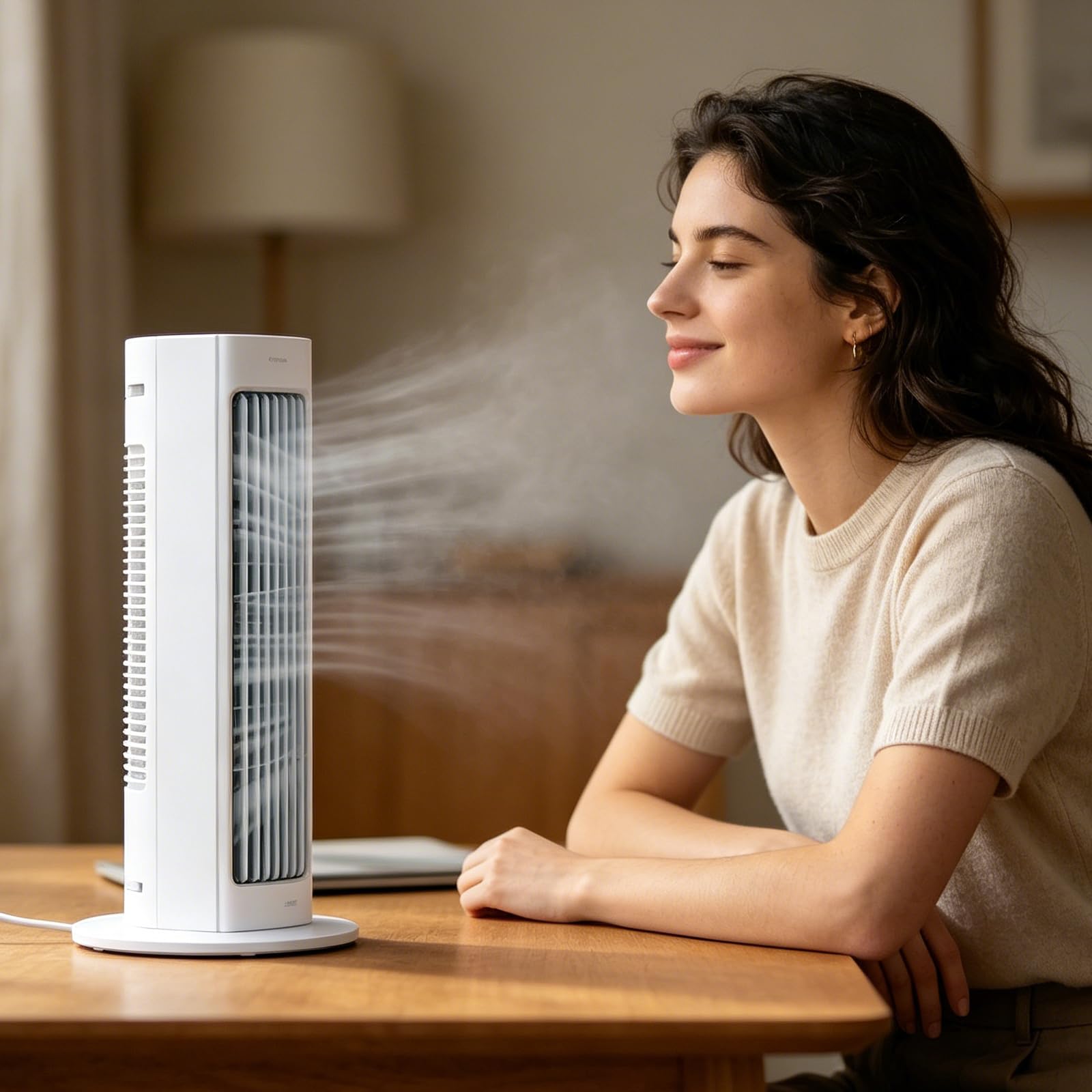 Ventilatore portatile a torre da tavolo a 3 velocità USB Plug in piccolo ventilatore con base stabile dispositivo di raffreddamento per camera da letto uffici cucina tavolo piccolo interno