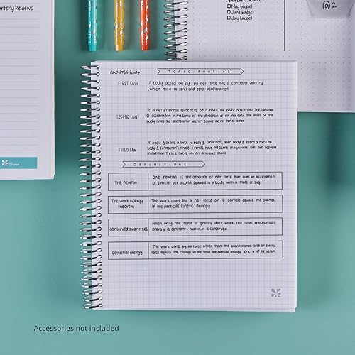 Miniatura 6 de Erin Condren Cuaderno de papel cuadriculado encuadernado en espiral de 7 x 9 pulgadas, diseño de Star Wars Millennium Falcon azul marino, cuero