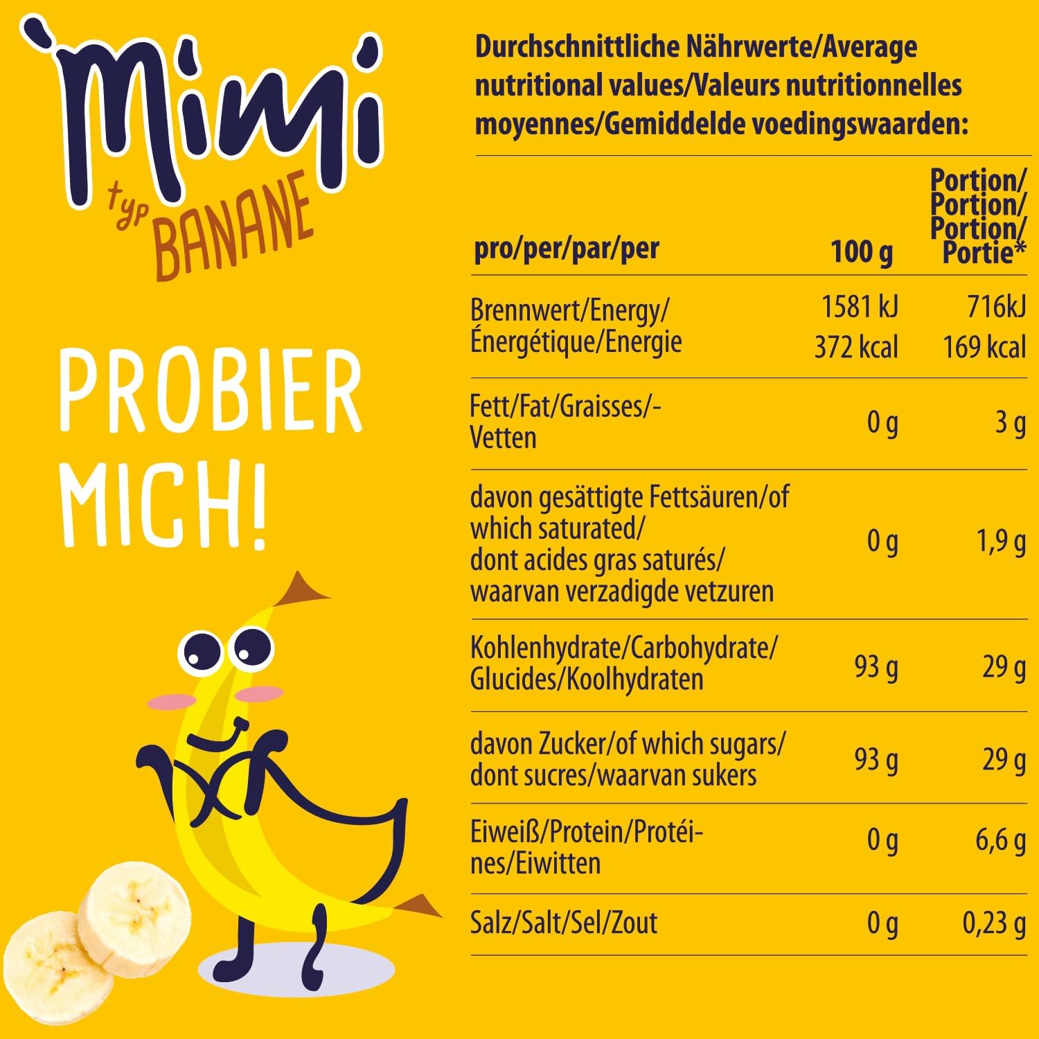 Mimi Milk Milk Banana Bebida Polvo 12 x 400 g - Pack de Almacenamiento - Polvo de bebida soluble en leche con sabor a plátano - Soluble en frío y caliente - Ideal para ocio, oficina, familia grande