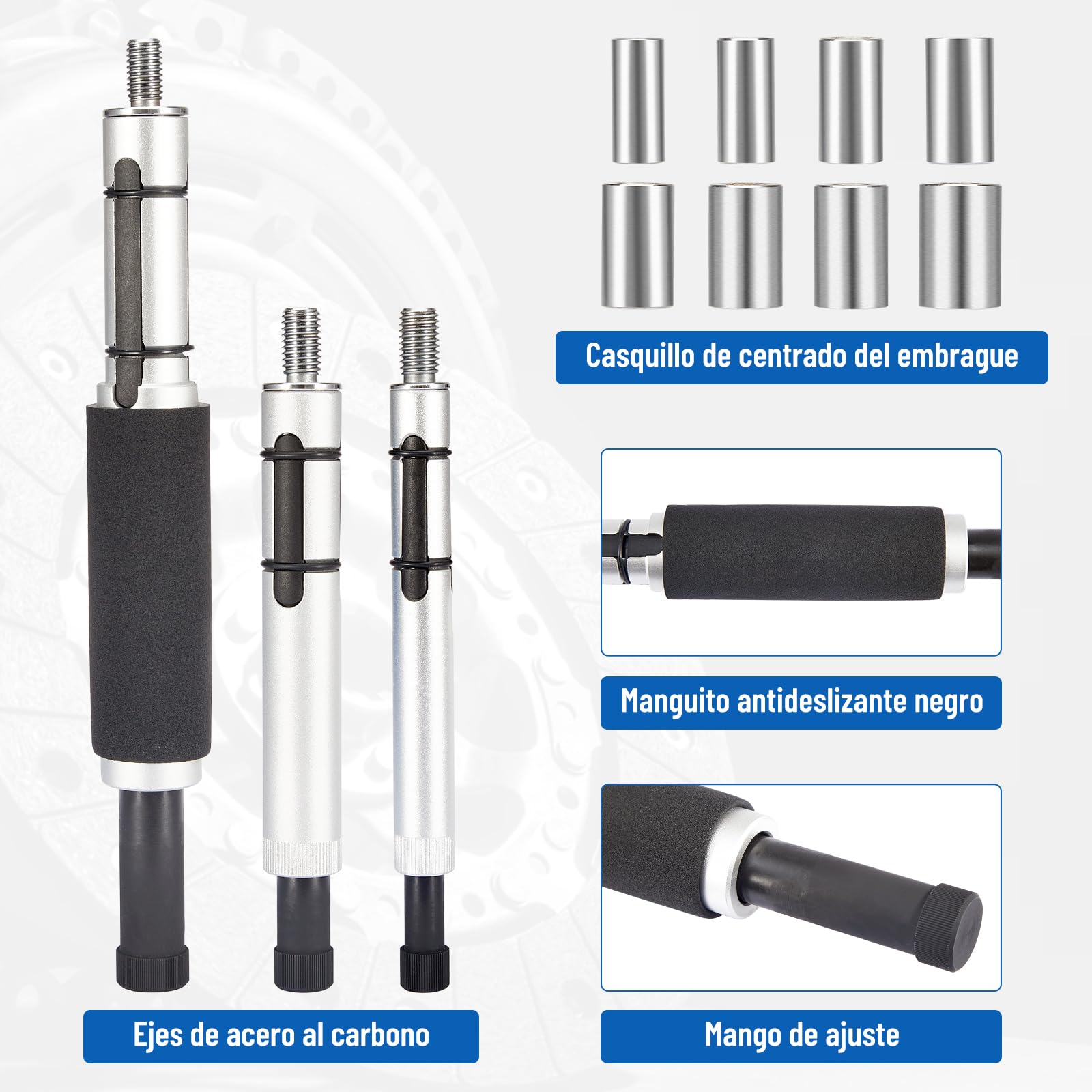 11 Piezas Centrador de Embrague, Juego Herramientas Embrague Universal de 12-20 mm, Alineador Embrague Portátil para la Mayoría de Turismos y Vehículos Comerciales Ligeros