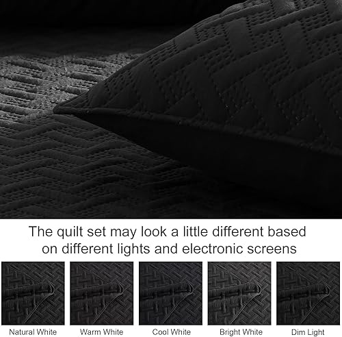 Miniatura 6 de Exclusivo Mezcla Juego de edredón tamaño Queen Matrimonial, edredones negros suaves para todas las estaciones, juego de ropa de cama ligero y