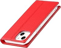 Vista 97 de iCoverCase Funda tipo cartera compatible con iPhone 13 Pro Max con ranuras para tarjetas, funda magnética de piel auténtica con bloqueo RFID, Naranja