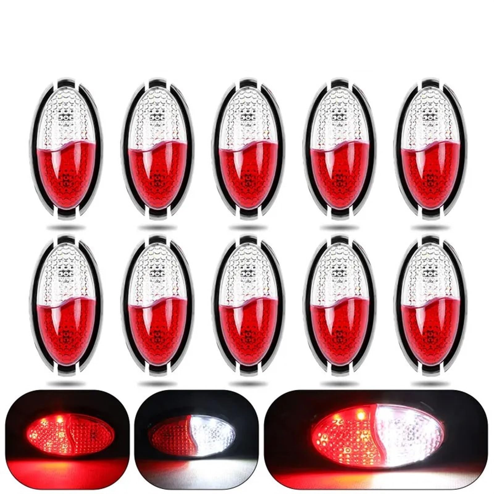 Luces Traseras Luces LED Posición Lateral Indicadores Luz Señal Freno Luz Trasera De Advertencia para Remolque Camión Luces Gálibo 12 V 24 V Faro Trasero(10pieces)