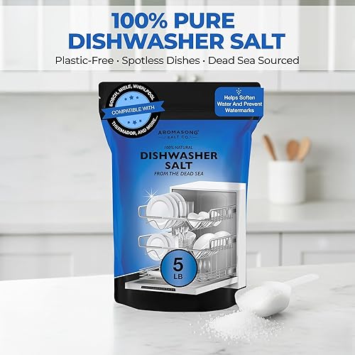 Miniatura 2 de Aromasong Sal para lavavajillas de 5 libras - Agente suavizante de agua 100% natural compatible con Bosch, Miele, Whirlpool, Thermador y más