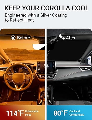 Vista 746 de Proadsy Parasol para parabrisas para BMW X1 F48 2016-2022 de 4 capas plegable, protector de parasol frontal que bloquea los rayos UV y mantiene