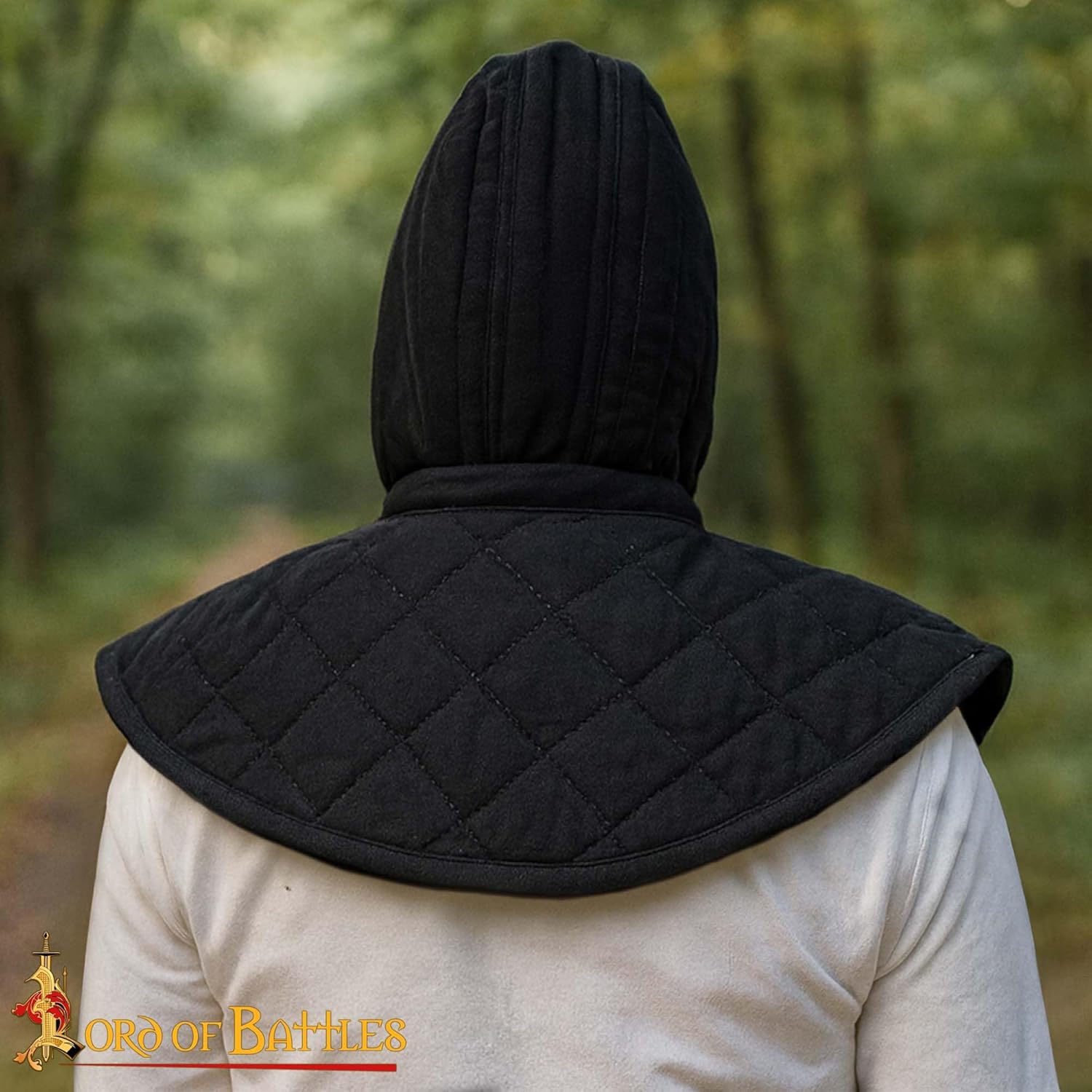 Padded Arming Cap with Collar Renaissance Medieval Cotton Collar & Coif Arming Cap Neck Head Protector Under Armor Costume - Image 4