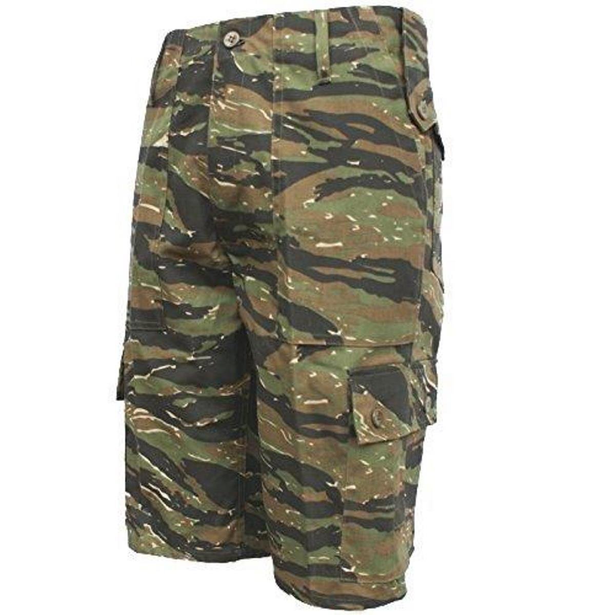 6 Pocket Camouflage Combat Cargo Shorts (38", Tiger Stripe)