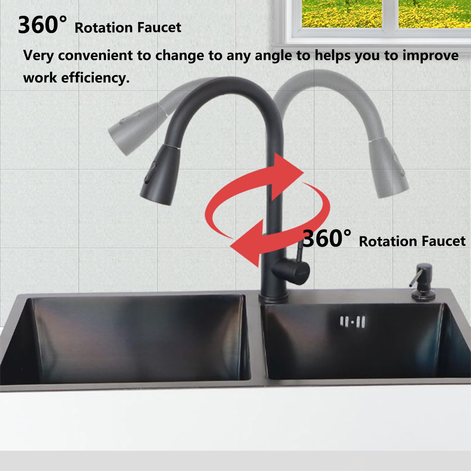Waschbeckenunterschrank Modern Badmöbel Set Aufbewahrungsschrank + Waschbecken, Badezimmerschrank mit Edelstahl Spülbecken(780X430mm/30.7X16.9in,Black)