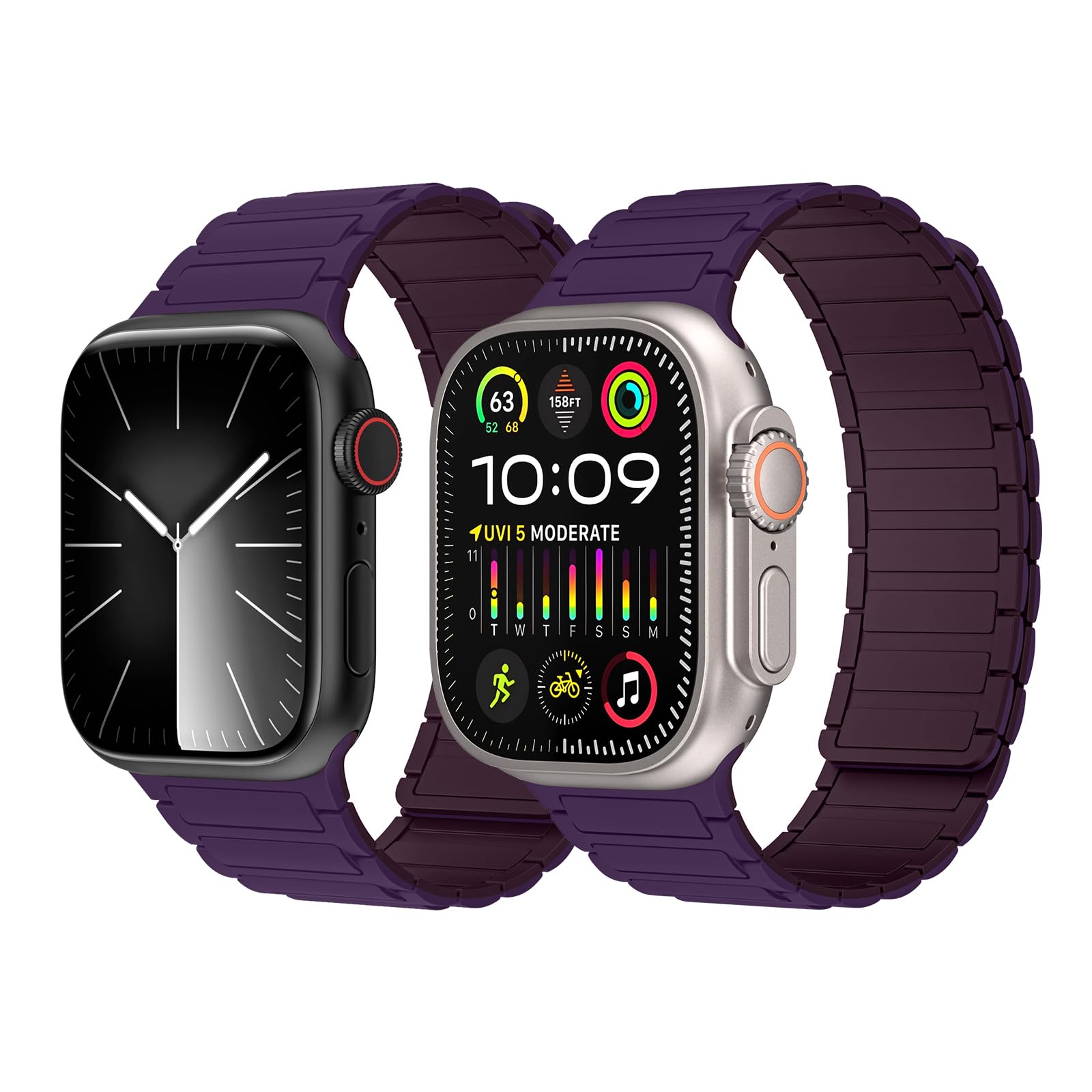 Correa magnética de silicona compatible con Apple Watch de 44 mm, 45 mm, 49 mm, 46 mm, 42 mm, 41 mm, 40 mm, 38 mm, correa deportiva suave para iWatch Series 11 10 9 8 7 6 5 4, ULTRA3 2, SE3 2 1