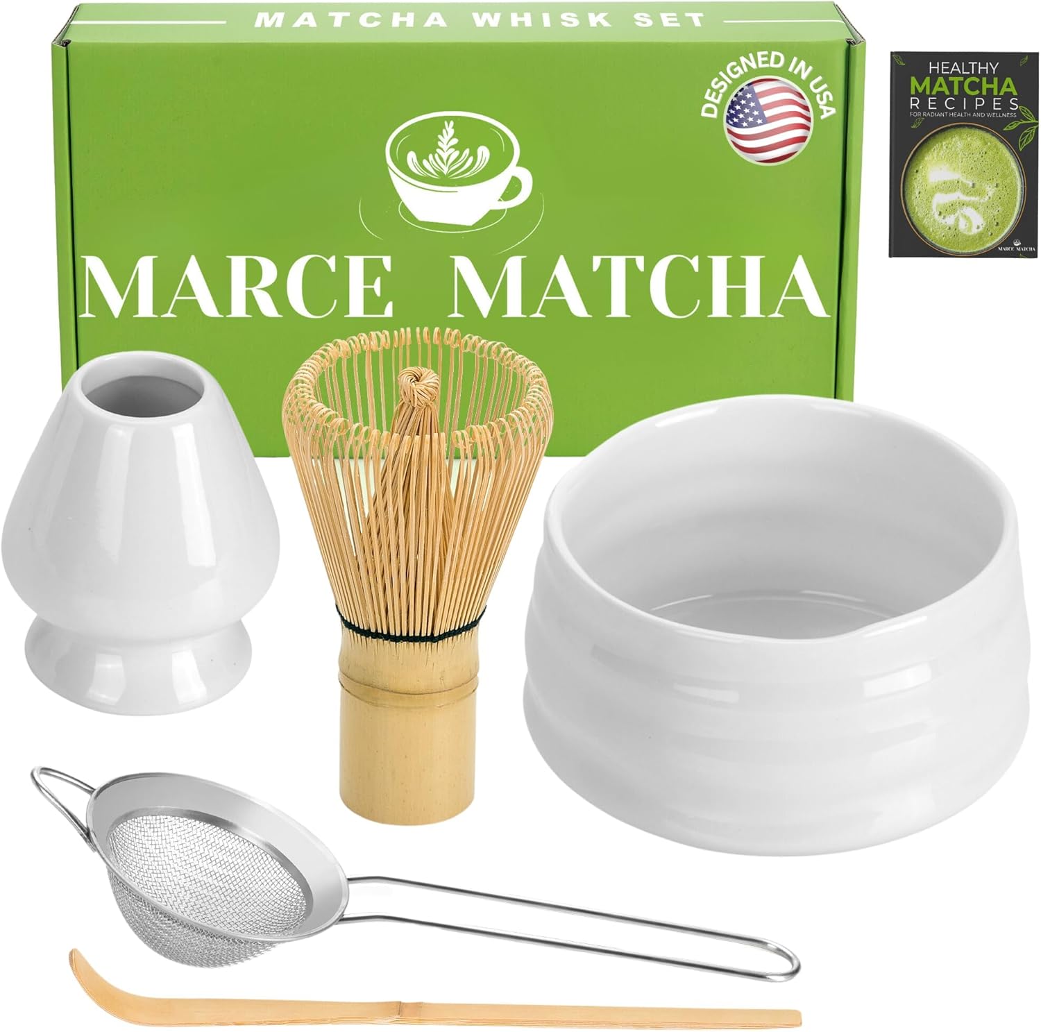 Set Matcha Completo - 5 Pezzi, Frusta In Bambù, Ciotola E Cucchiaio Per La Cerimonia Del Tè - Foto 3