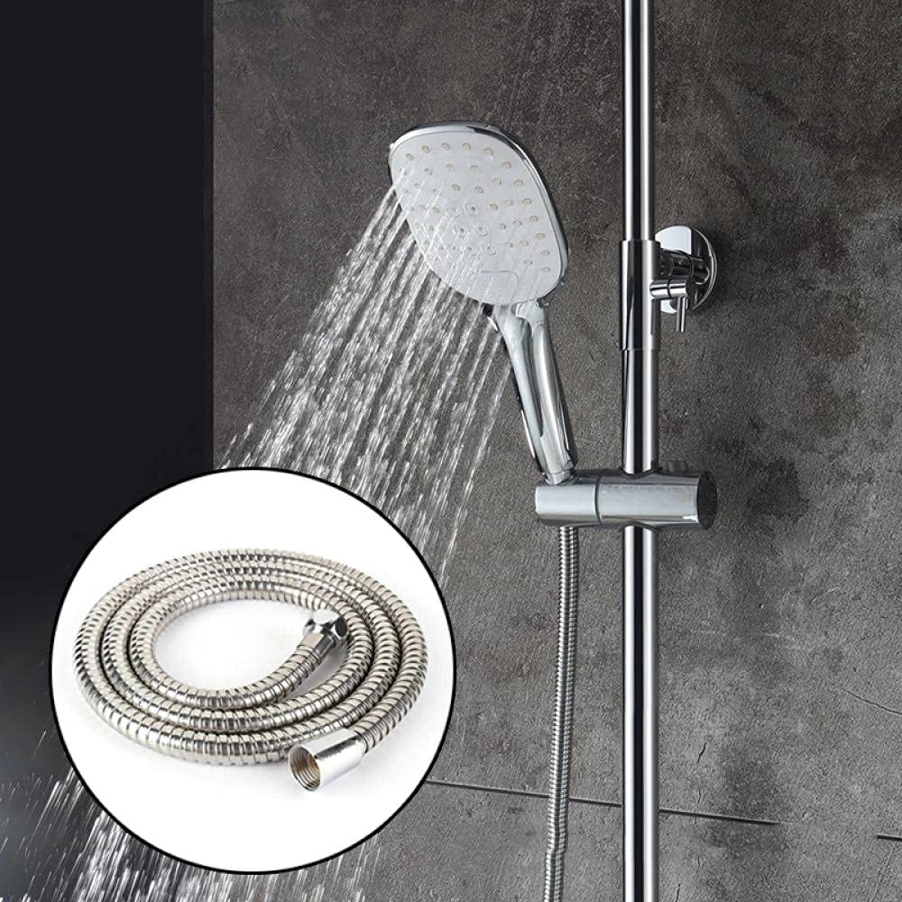 Manguera de ducha flexible de acero inoxidable de 2 m, tubo de extensión de ducha de baño, diseño antitorceduras para un uso fácil, conexión de agua de alta presión, ideal para el hogar y viajes