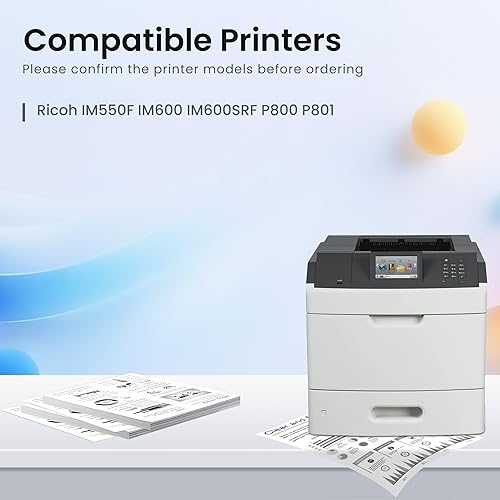 Miniatura 2 de GREENBOX Cartucho de tóner de repuesto compatible para impresora IM550 418477 para impresora IM550F IM600 IM600SRF P800 P801 (25,500 páginas de alto