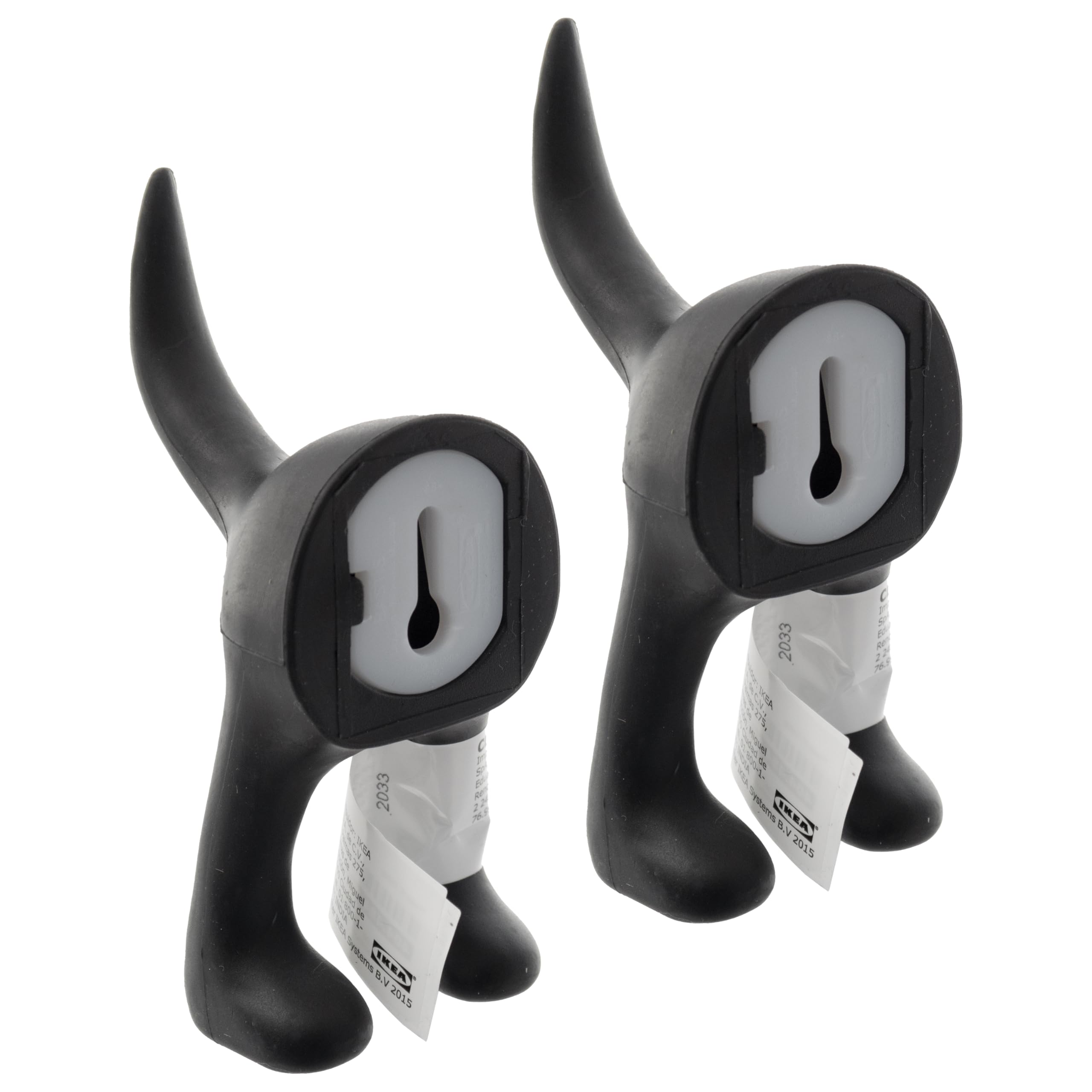 Ganchos de pared de goma BASTIS con cola de perro negro 12x6x5 cm para colgar llaves