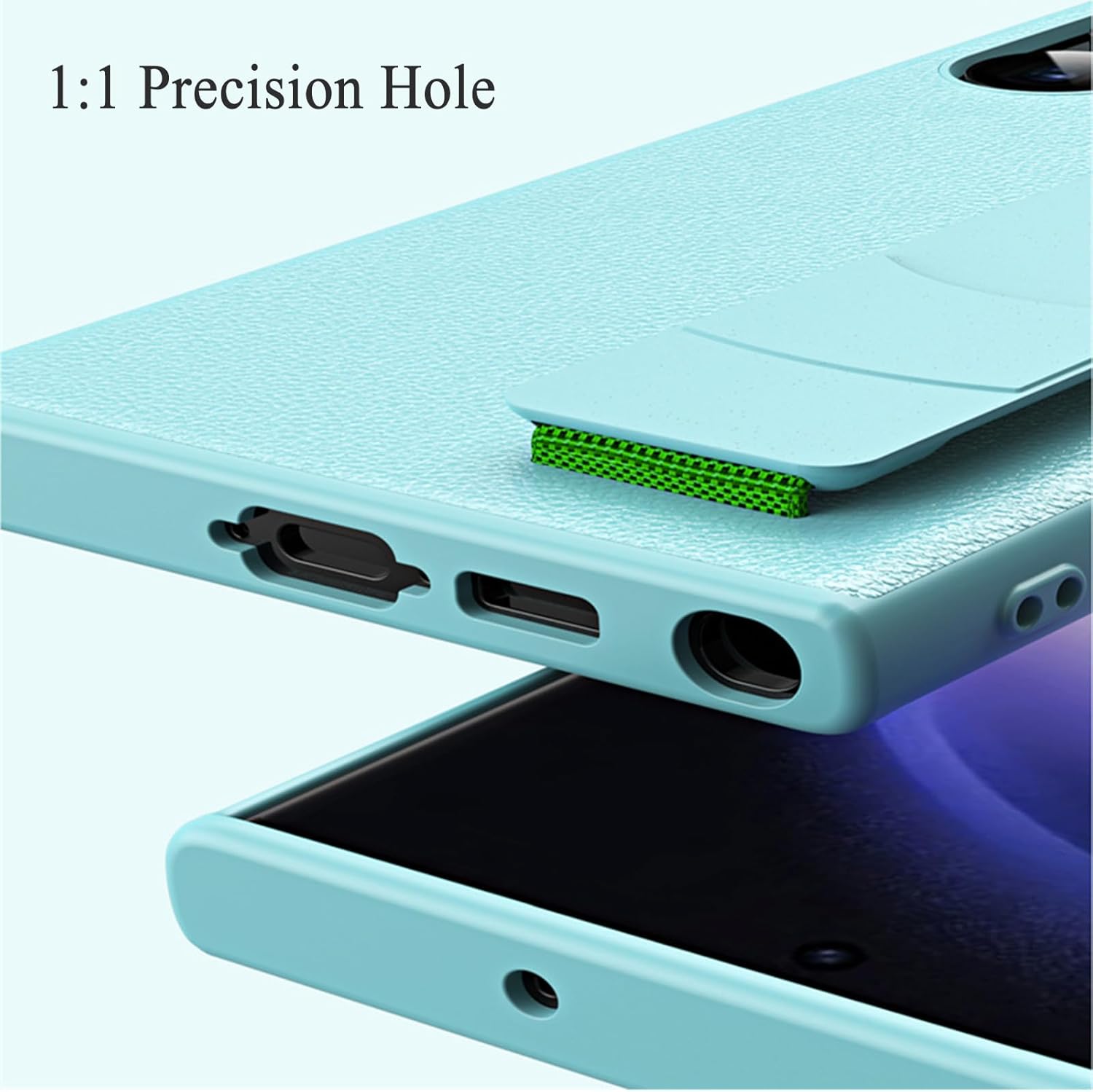 ONNAT-PU Case for Samsung Galaxy S24 Ultra/S24 Plus/S24 with Elastic Wrist Strap Shockproof Hard Phone Case Anti-Fingerprint (S24 Plus,Black)