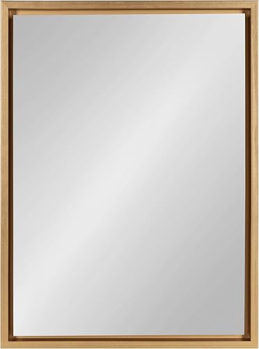 Miniatura 2 de Kate and Laurel Evans Glam - Espejo de pared con marco flotante, 18 x 24 pulgadas, dorado, elegante espejo rectangular