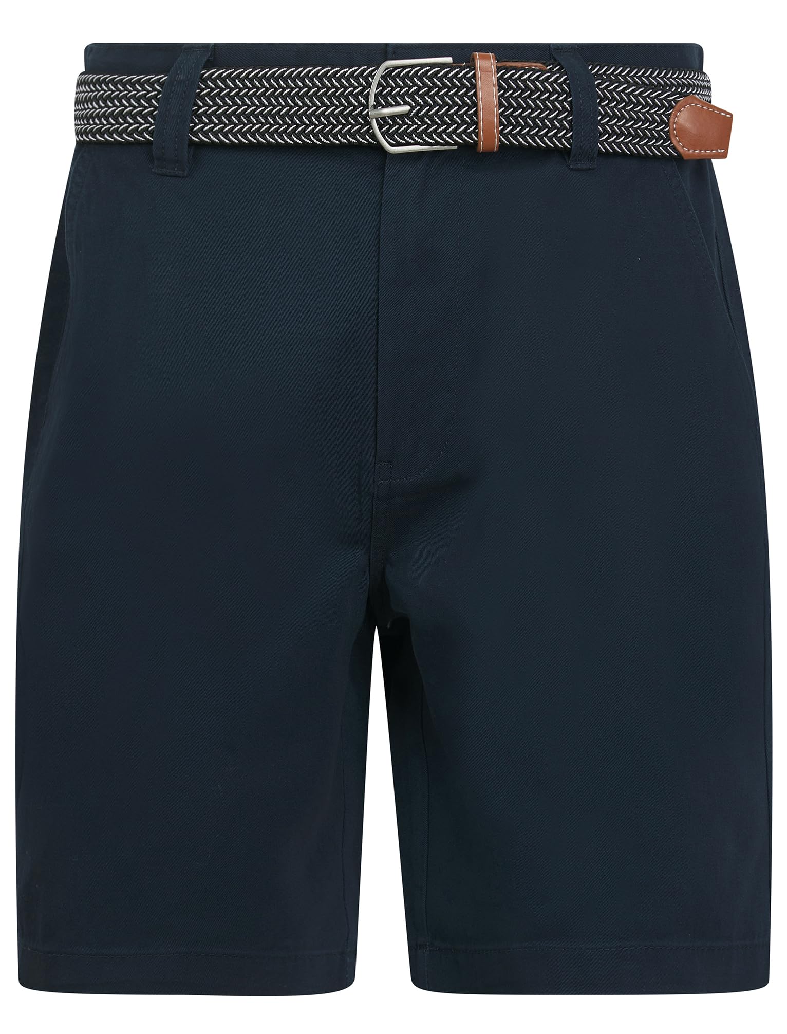 Kensington Eastside Mulligan Cotton Twill Chino Shorts with Woven Belt in Sky Captain Navy L