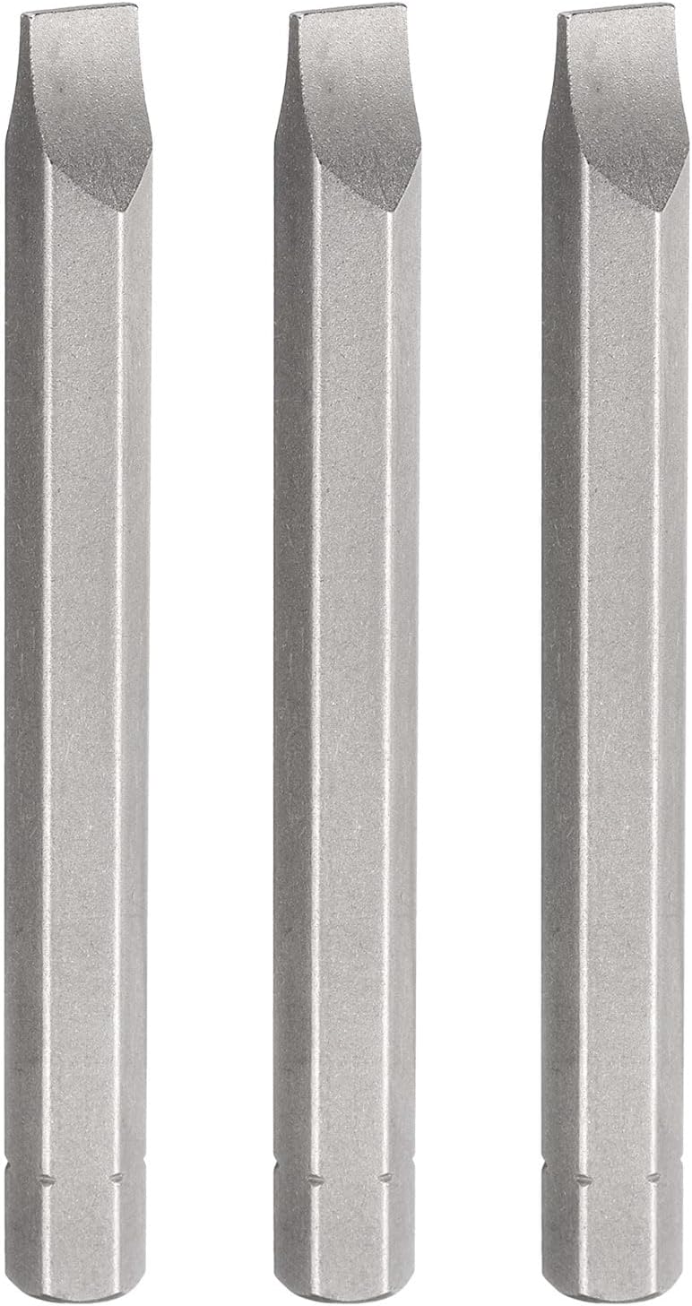 HARFINGTON 3pcs SL8 Slotted Screwdriver Bit 5/16" Hex Shank 80mm/3.15" Length Magnetic Flat Head Hex Bits S2 Steel Screw Driver Bit for Impact Electric Screw Driver Power Tools, Grey