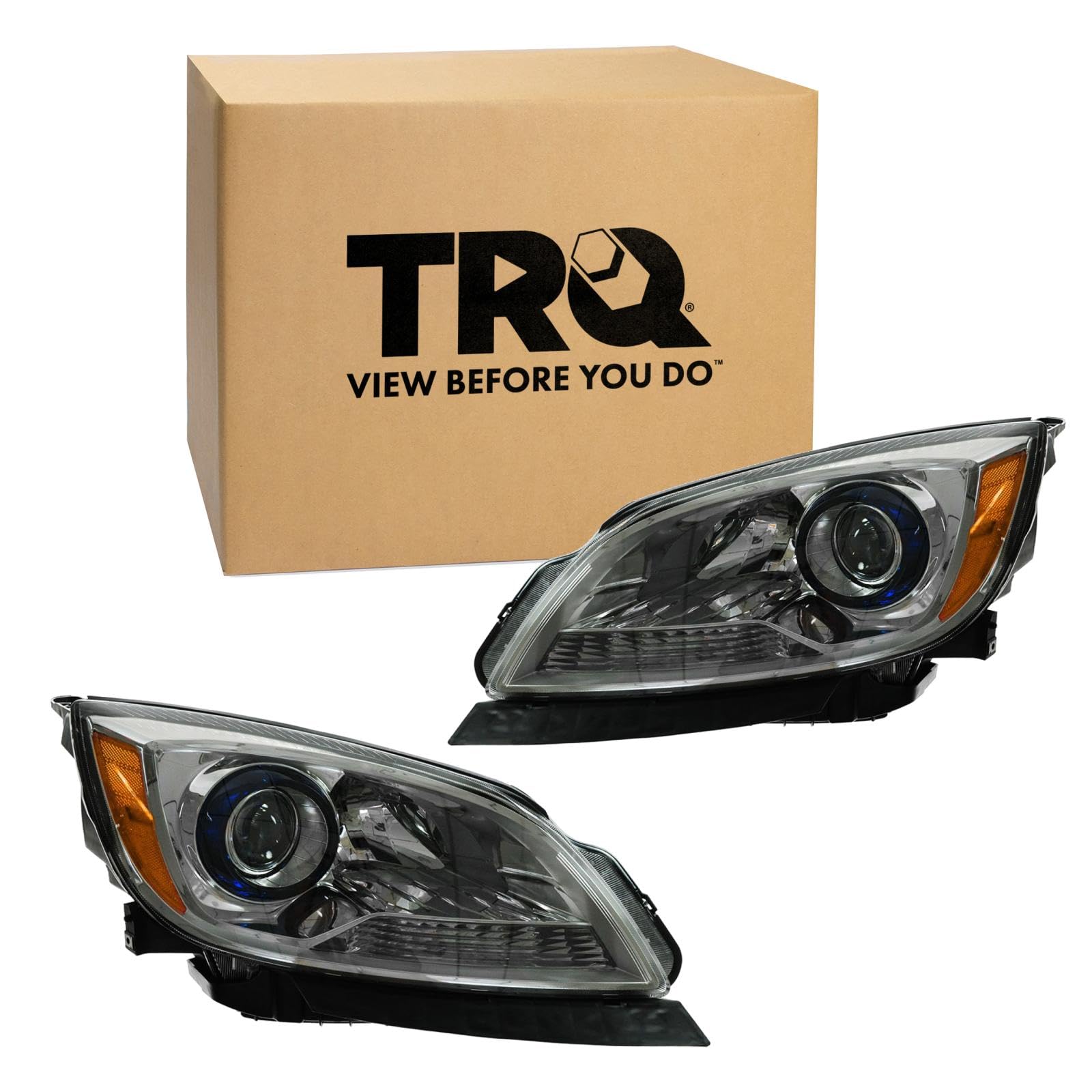 TRQ Headlight Assembly Set Driver &amp; Passenger Side GM2502360 GM2503360 Compatible with 2012-2017 Buick Verano