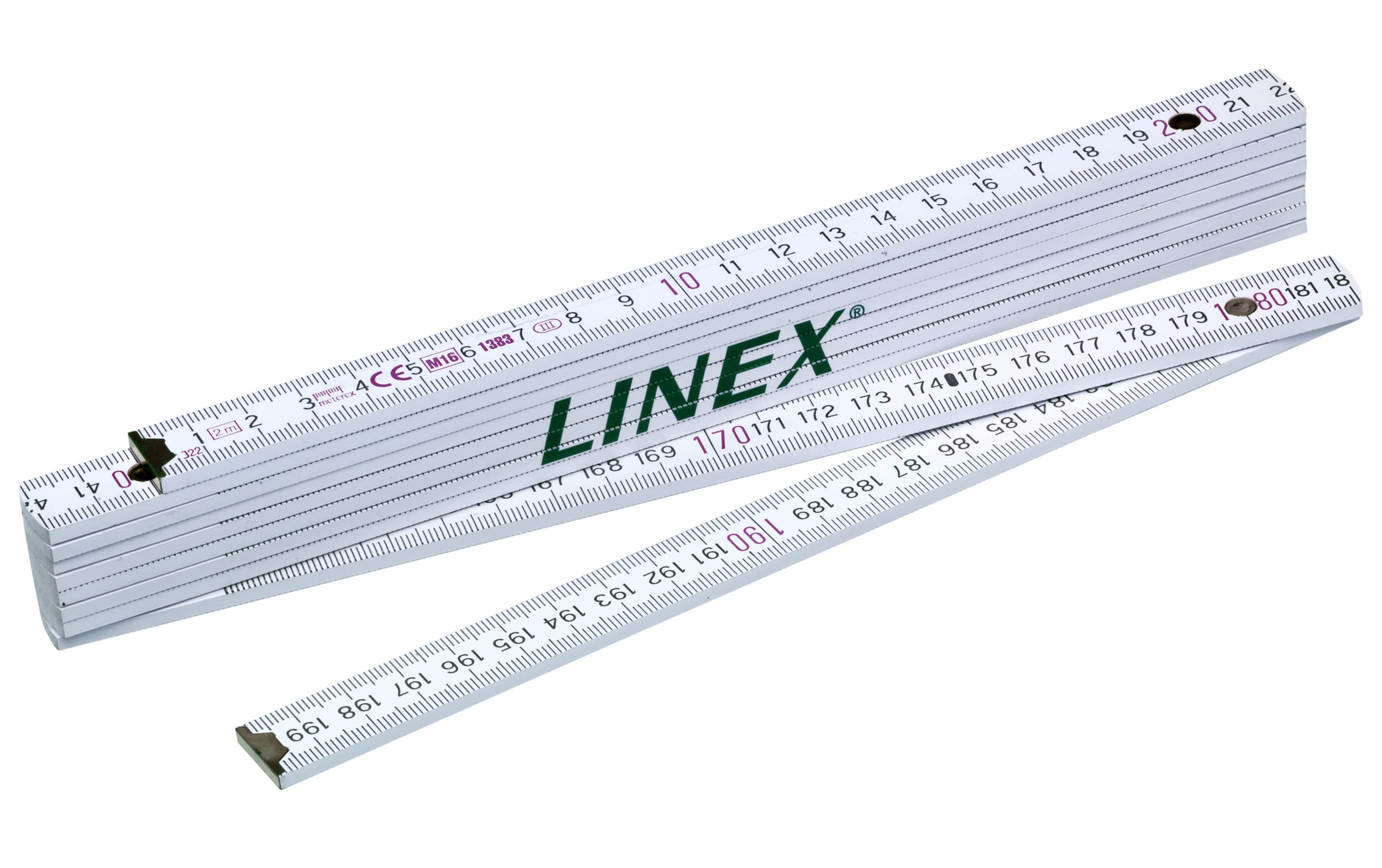 Linex Metro pieghevole in legno, 2 m, scala metrica