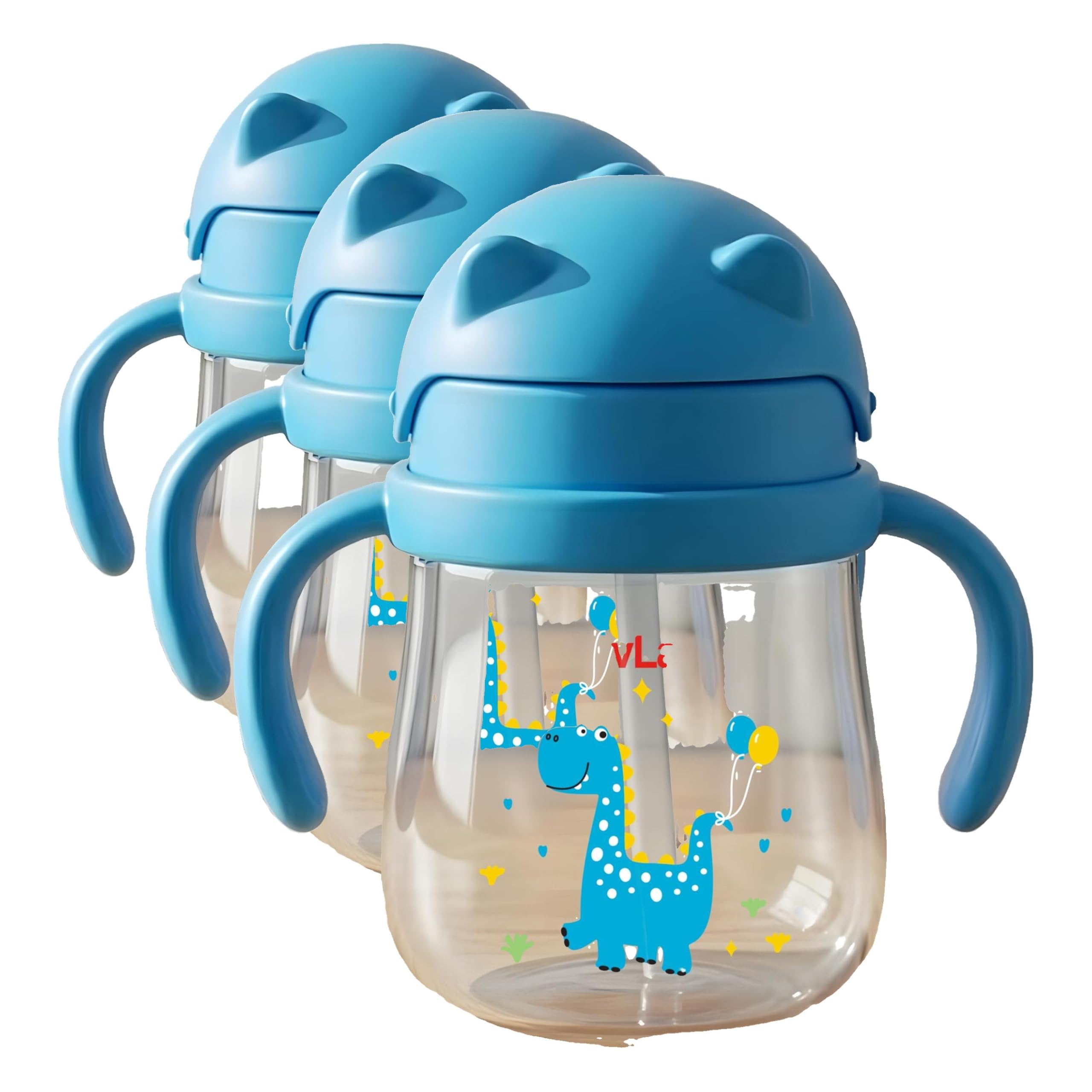 LuvLap Joy Anti Spill Sipper for Kids with Twin Easy-Grip Handles, 270 ml, Sippy Cups with Soft Silicone Straw, Training Cup for Kids,Water Bottle, Non-Toxic & BPA Free, 1 Year+ (Blue) (Pack of 3)-image-14