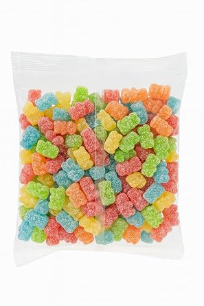 Sour & Chewy Bears Candy 2.2 lbs 1kg Bulk Bag | 5 Fruity Flavors Strawberry, Blue Raspberry, Pineapple, Lime & Tangerine | Sour Gummy Bears for Kids & Adults