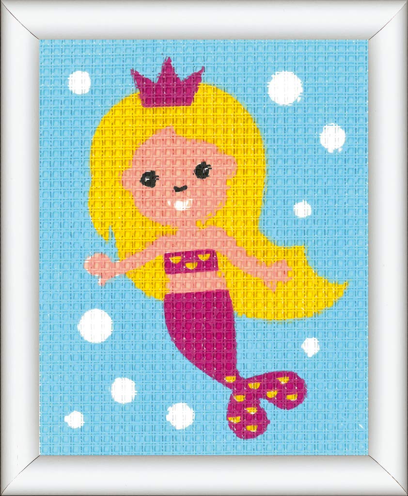 Vervaco Canvas Kit Mermaid, Cotton, Multi-Color, 12.5 x 16 x 0,3 cm