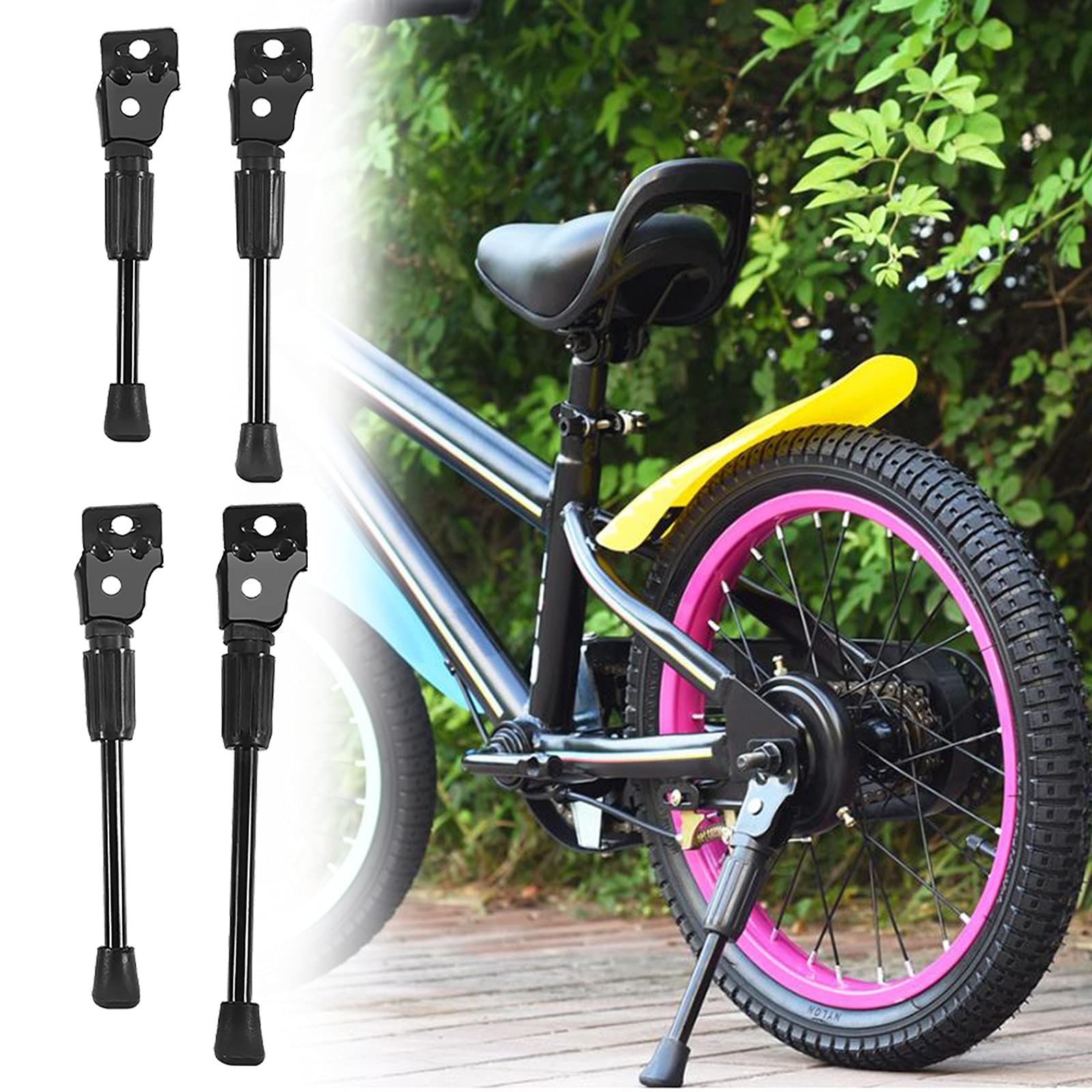 Béquille Latérale Pour Vélo Enfant 14 Pouces – Métal Renforcé, Embout Caoutchouc Antidérapant, Installation Facile - 14
