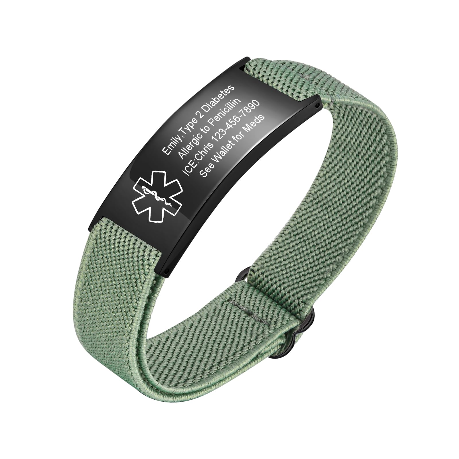 VNOX Medical Alert Bracelets for Men &amp; Women Kids with Free Engraving Adjustable Stainless Steel Mesh Emergency Medical ID Bracelets Wristband
