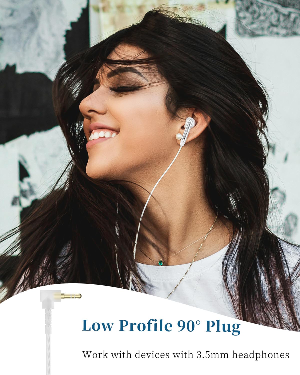 KZ Duet - Auricolari in-ear cablati con doppio driver, con microfono, per PC, cellulare, Nintendo Switch, isolamento acustico, auricolari stereo HD, comodi per i viaggi (bianco, microfono)