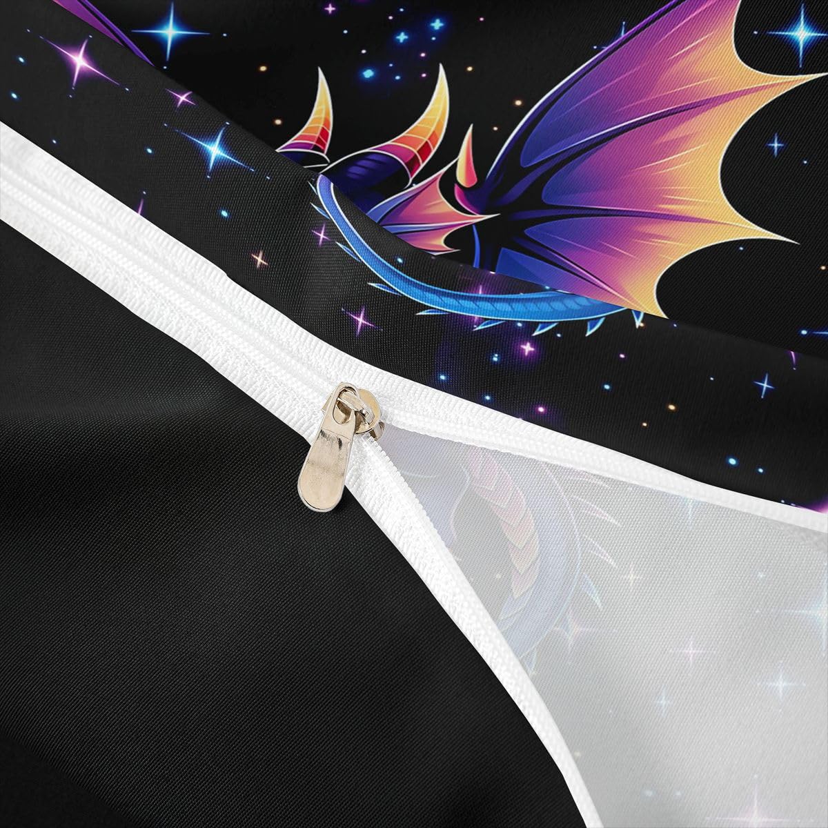 Homewish Set di biancheria da letto con copripiumino per letto super king size, motivo drago 3D, per bambini e ragazzi, galassia misteriosa e cielo stellato