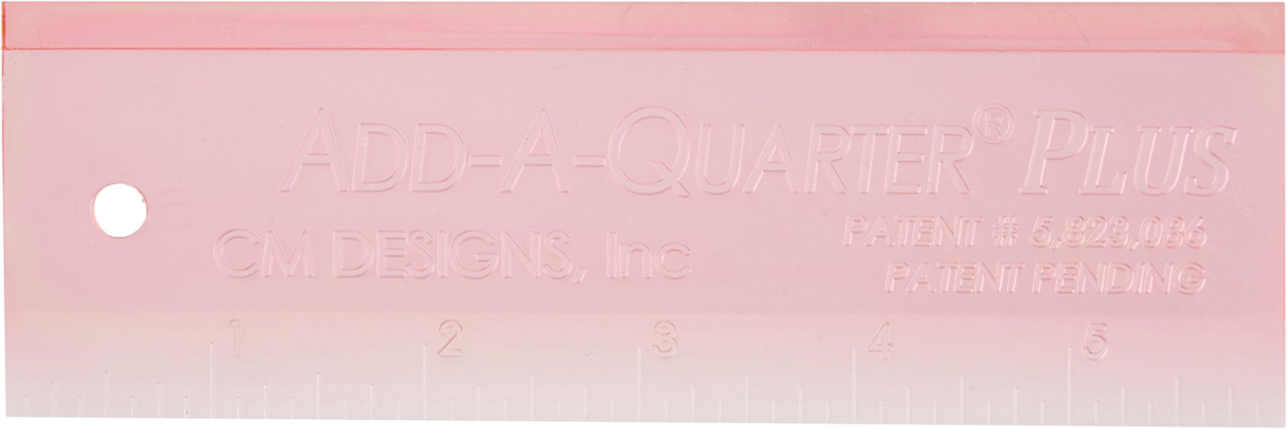 CM Designs Ruler 6" Add-A-Quarter Plus Pink, 6"