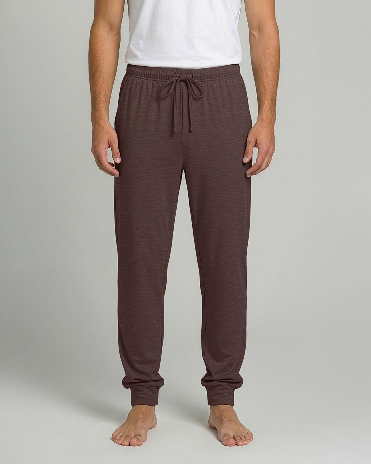 Real Essentials 3 Pack: Men's Ultra Soft Cotton Pajama Pants - Sleep Lounge PJ Joggers with Pockets (Available in Big & Tall)