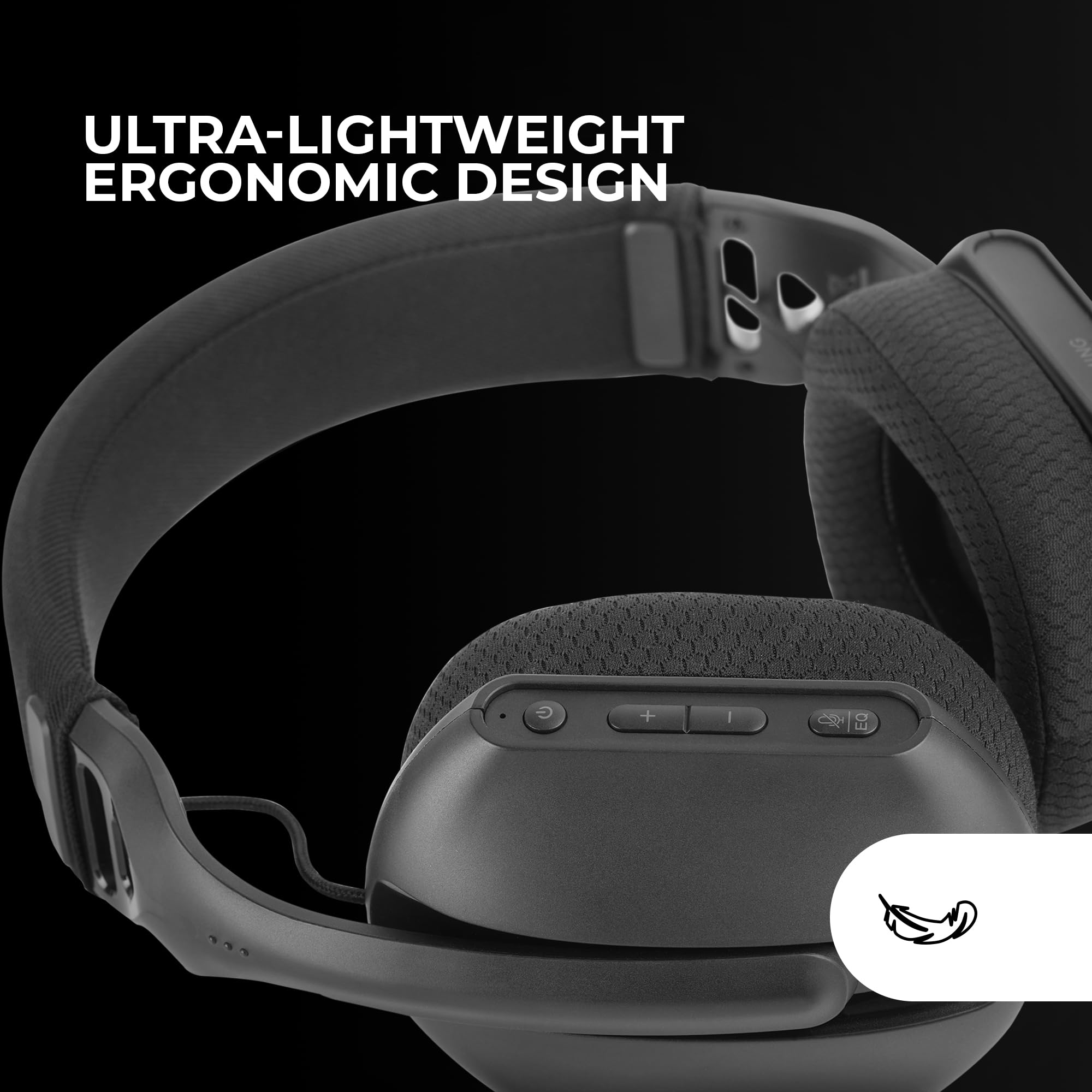 Mars Gaming MHW-PRO, Kabelloses Gaming-Headset ARGB Flow, 3D Surround Sound 7.1, Bluetooth 5.3 + 2.4GHz + 3,5-mm-Klinke, Ultraleichtes Ergonomisches Design, Duales Mikrofon, Multiplattform, Schwarz