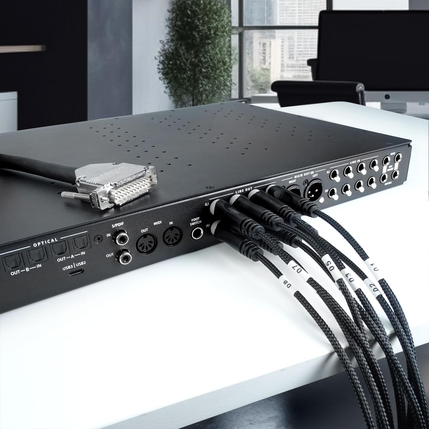 Cavo multicore Snake Sub-D DB-25 a 8 connettori TRS da 6,35 mm, 3 m