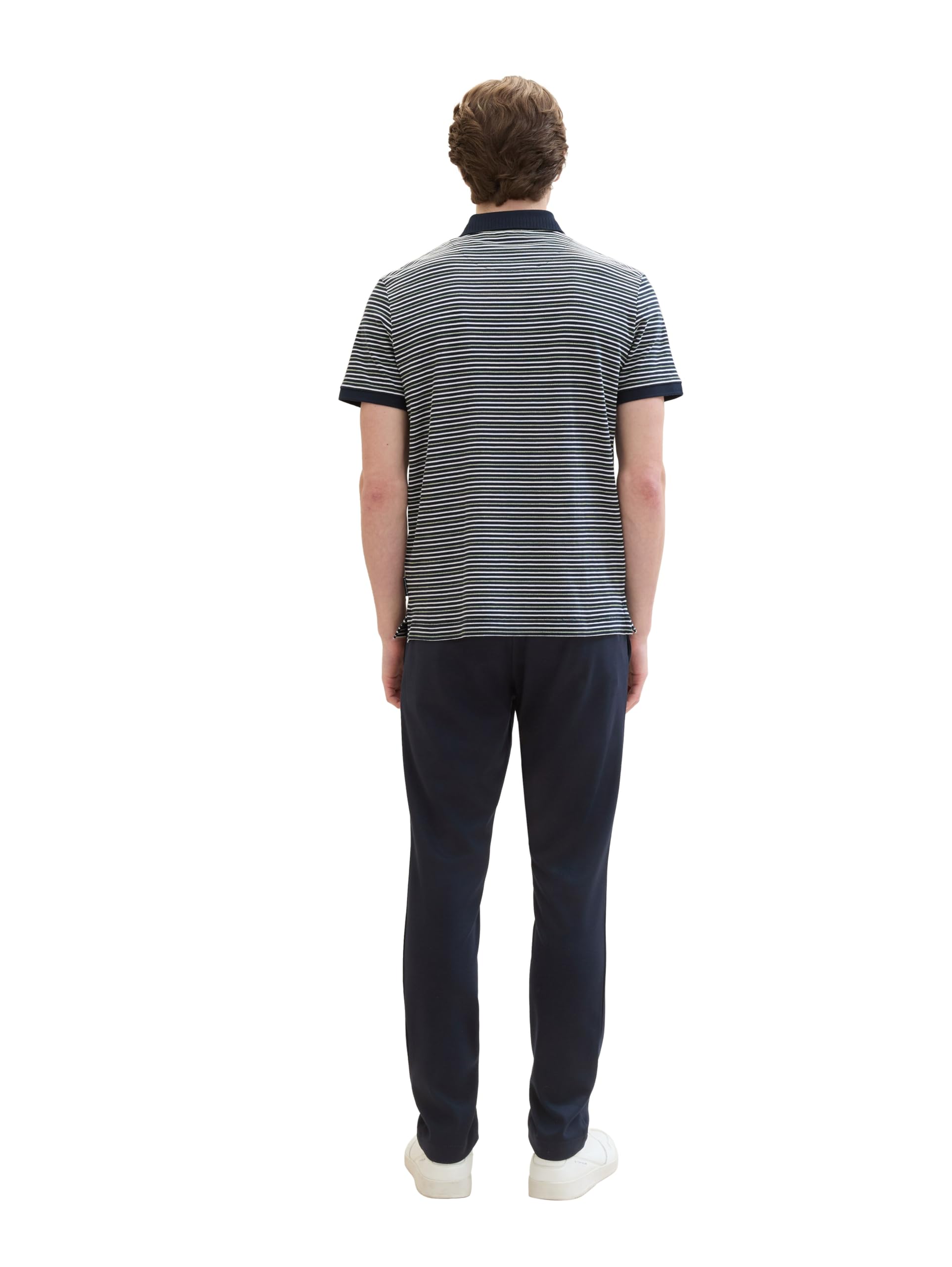 TOM TAILOR Herren Slim Fit Chino Hose aus Stretch Piqué mit Gürtel