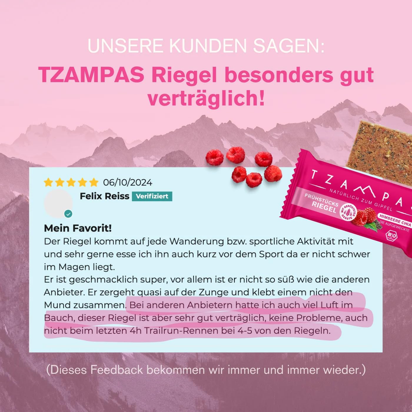 TZAMPAS Müsliriegel BIO 9x70g · Frühstücksriegel Clean Eating · Superfood Riegel · Sportlernahrung & Notfallnahrung · Try-Me Probierset