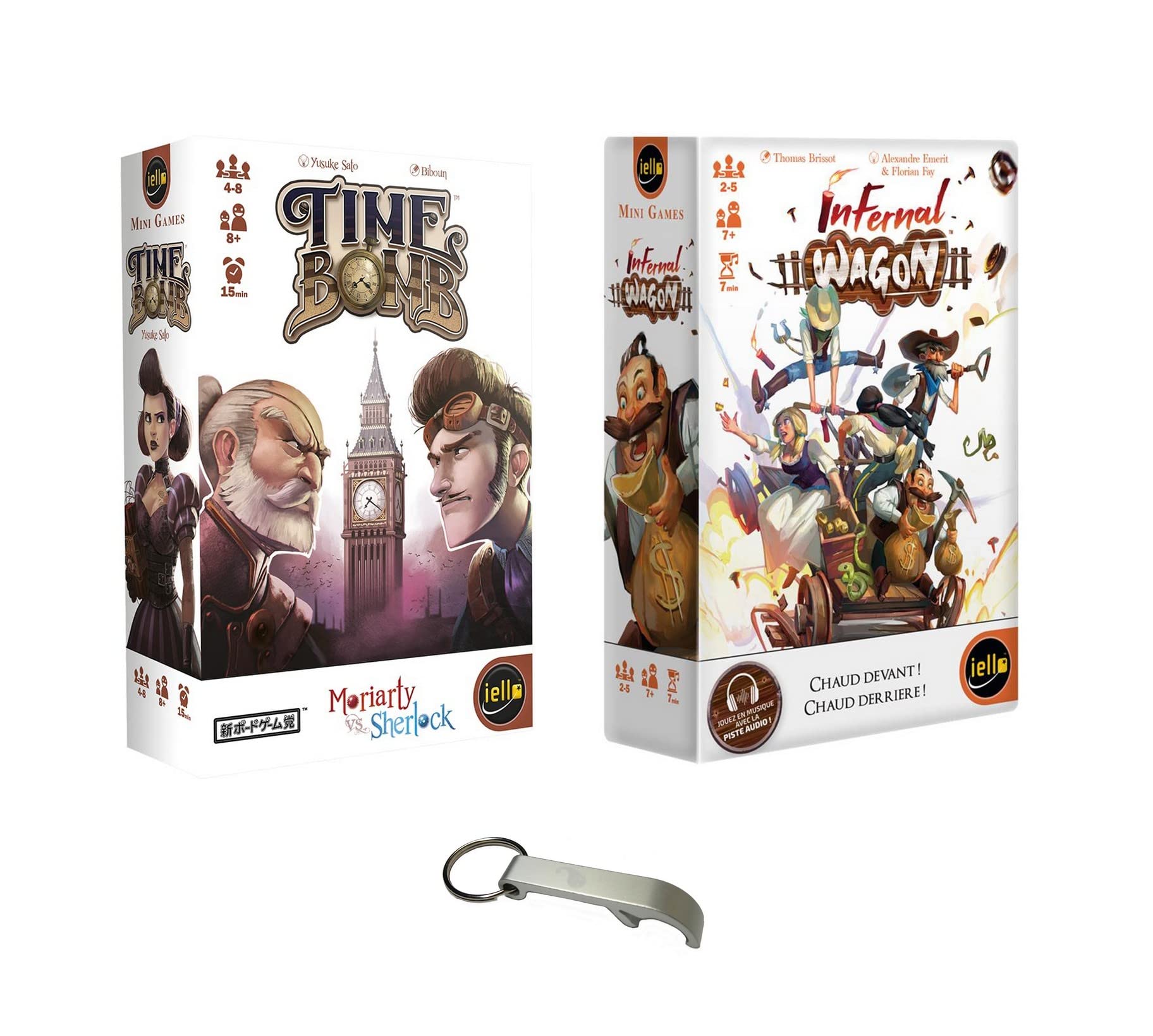 Blumie Shop Set of 2 Mini Games Time Bomb + Infernal Wagon + 1 Bottle Opener (Time Bomb + Infernal Wagon)