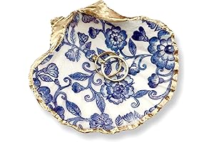 Blue Lace Floral Trinket Dish & Natural Pearl Earrings: The Perfect Gift