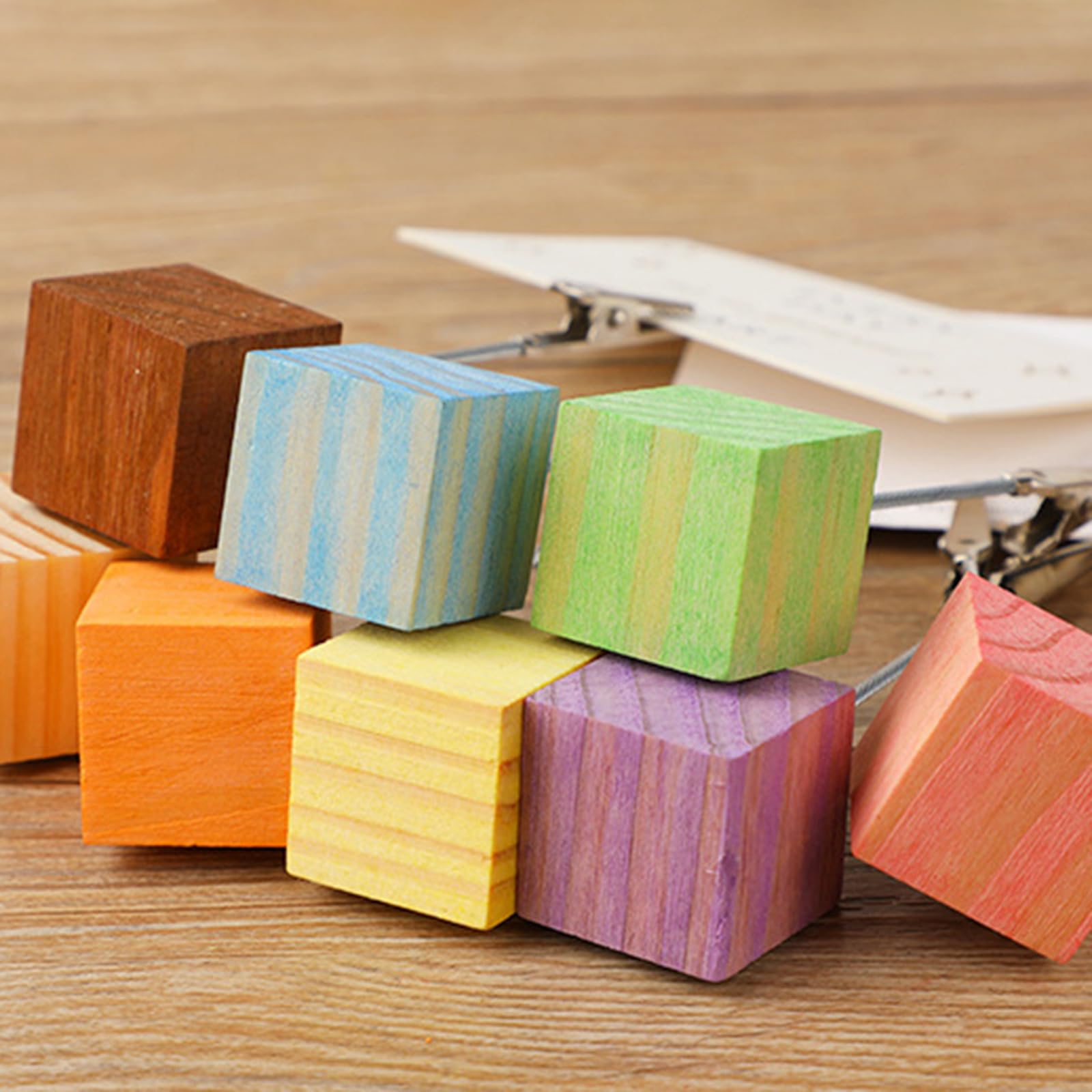 Garneck 12 Memo Clips Blumentopf Design - Holz Fotohalter Für Büro & Deko