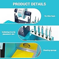 Vista 33 de 882 - Estación de soldadura digital 2 en 1 de retrabajo de aire caliente con 3 canales preestablecidos, soldadura automática de sueño, conversión